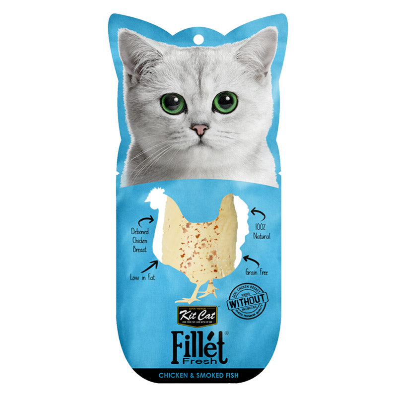 Kit Cat Fillet Fresh Chicken & Smoked Fish Cat Treats - 30G