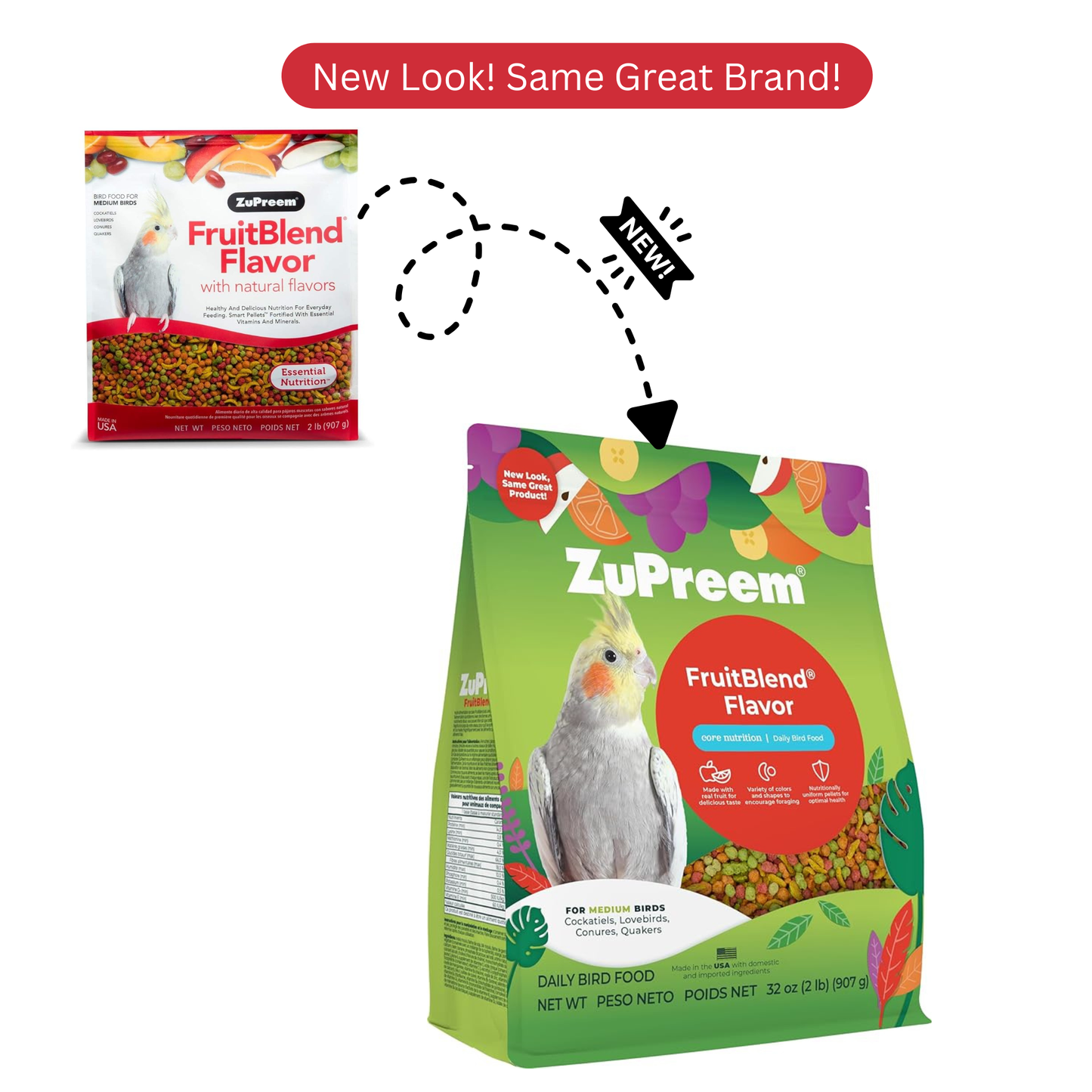 Zupreem Fruitblend Flavor For Medium Size Birds - 0.91Kg