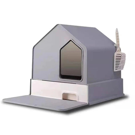Pado House Cat Litter Box - 46*46*44cm- Grey