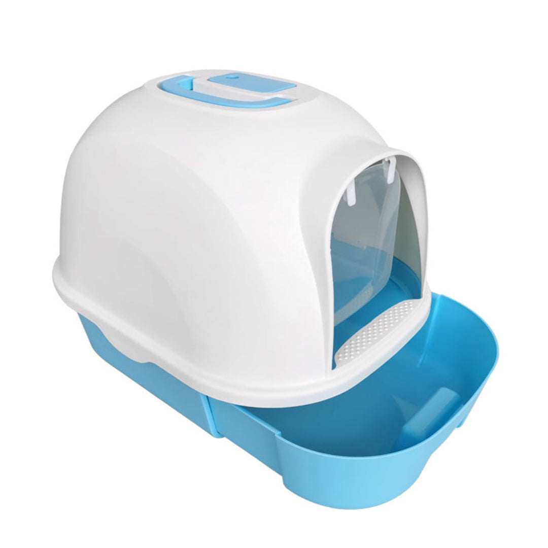 Pado Oval Cat Litter Box - 53*41*41cm -Blue