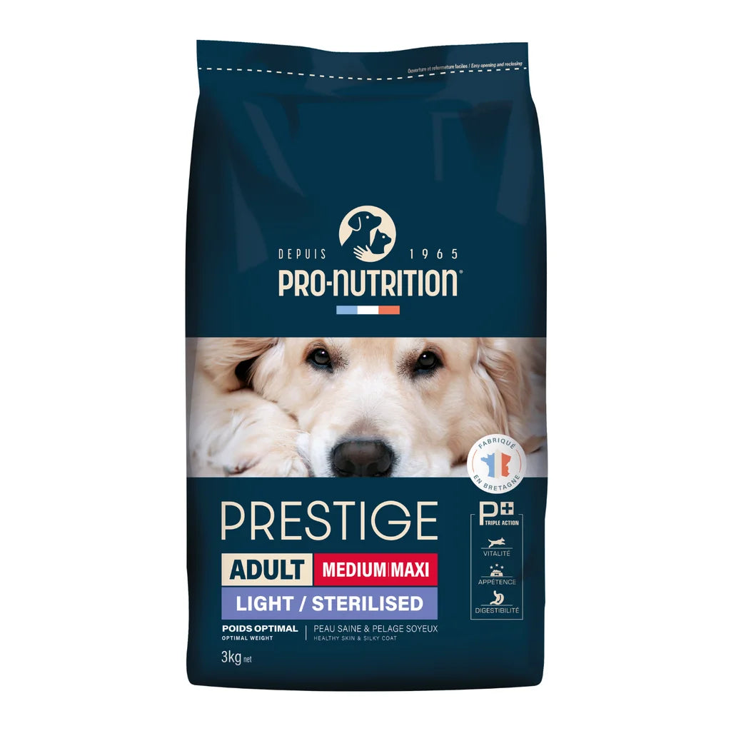 Pro Nutrition Prestige Dog Adult Dry Food Medium/Maxi Light Sterilized