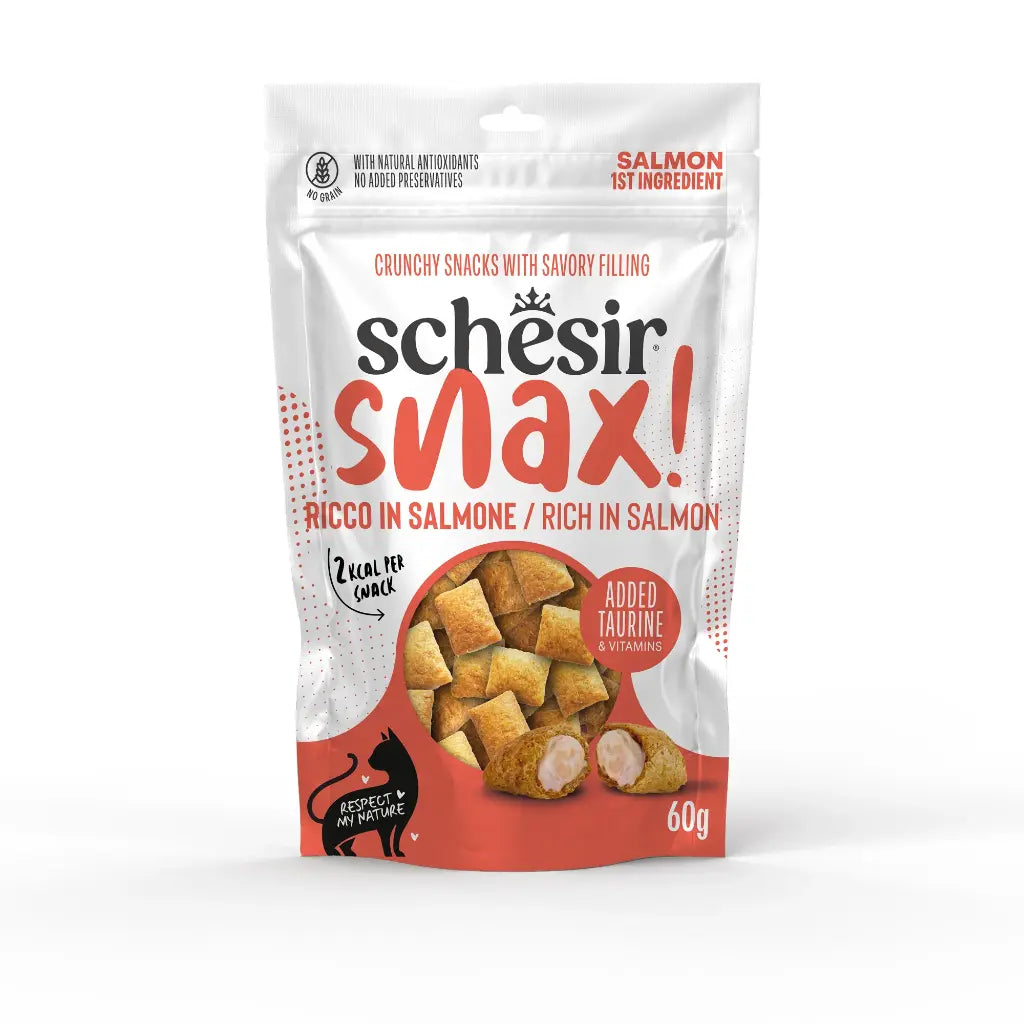 Schesir Snax Crunchy & Creamy Cat Treat Snack Salmon - 60g