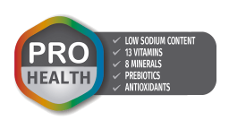 PRO Health logo with features listed on a white background