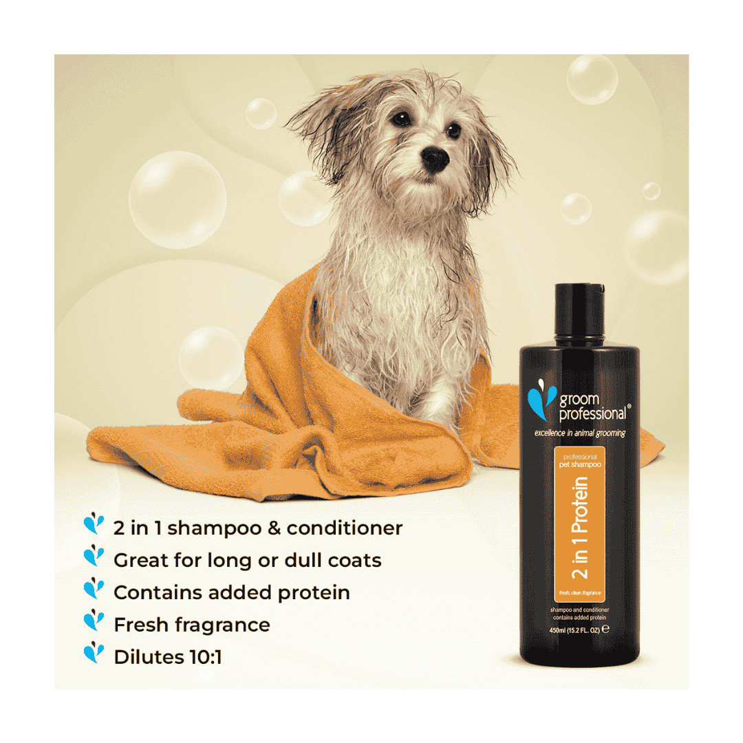Groom Professional 2 In 1 Protein Shampoo - 450 ml