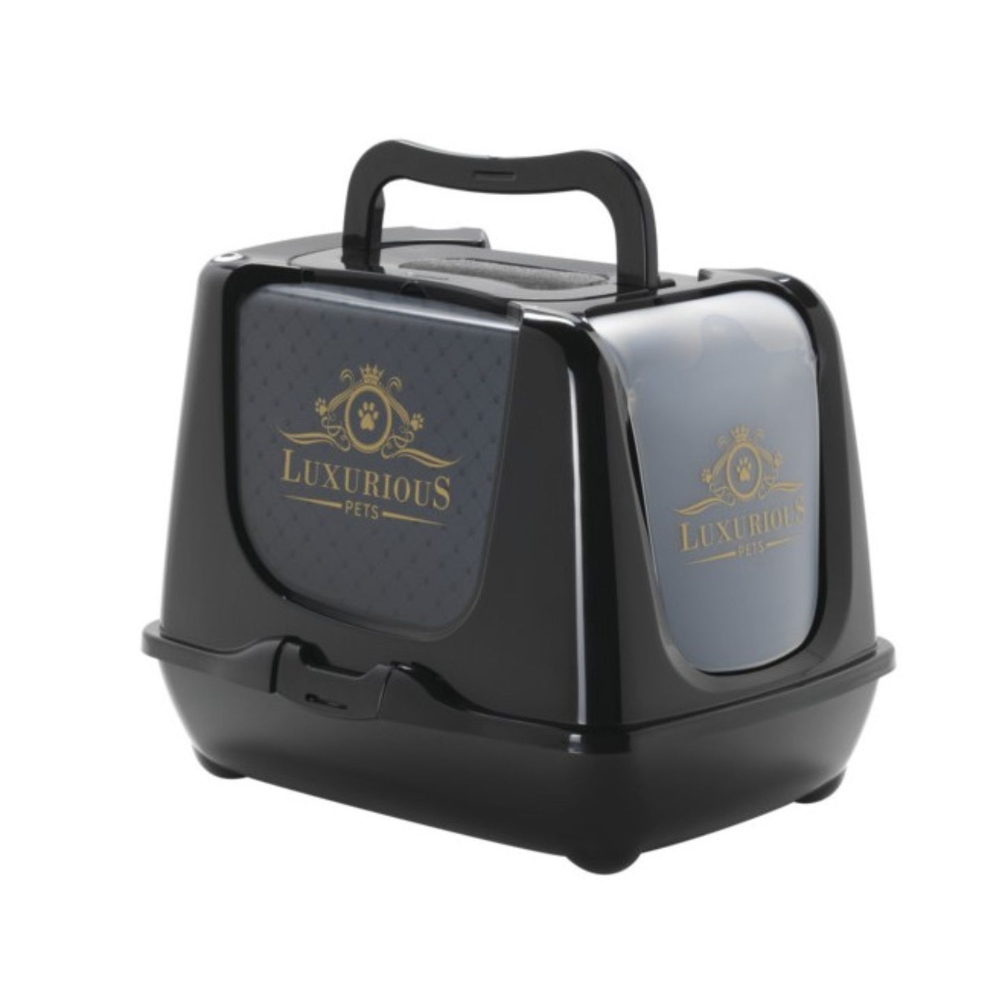Moderna Trendy Cat Litter Box Black Covered Toilet - XL