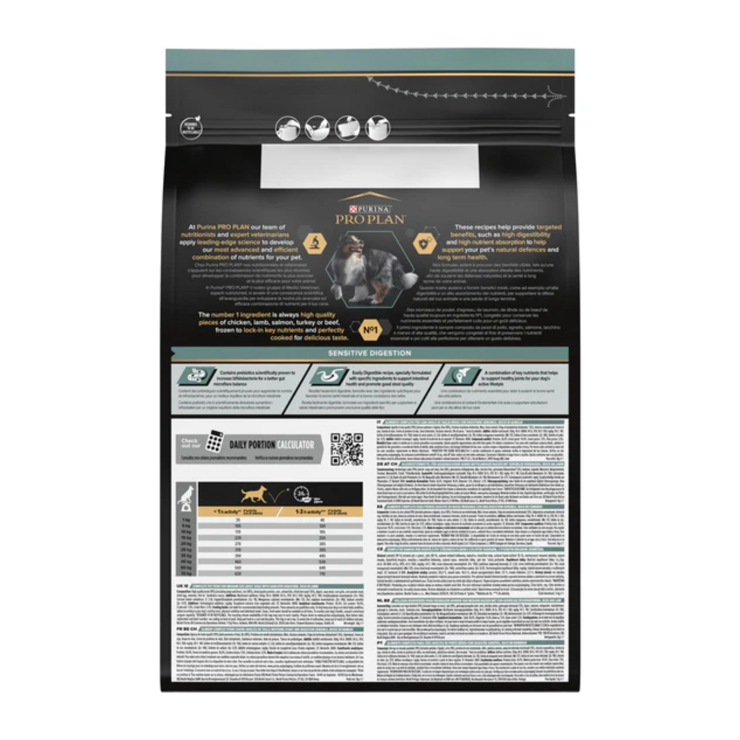 Purina Pro Plan Sensitive Digestion Medium Adult Dry Dog Food With Lamb - 3 kg