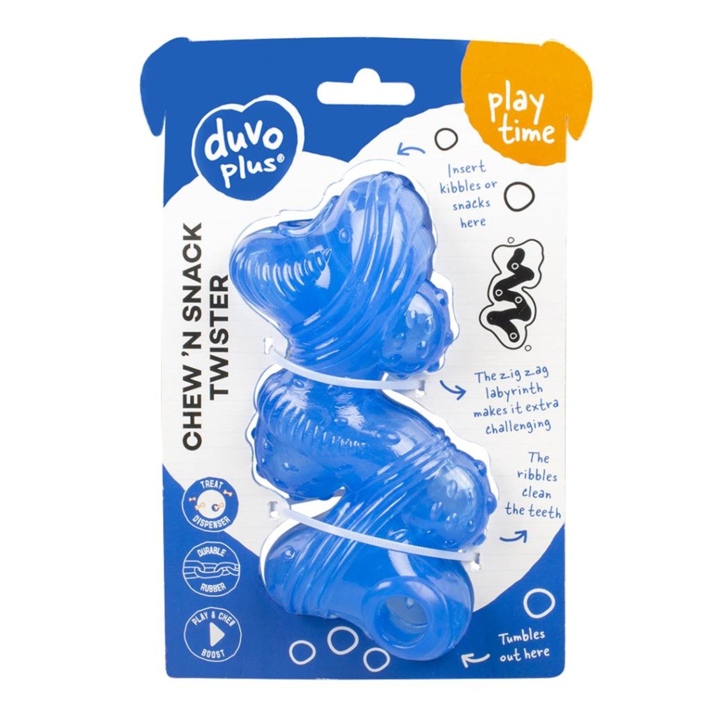 Duvo+ Chew N Snack Twister Blue Interactive Toy – 16.5x7x7cm