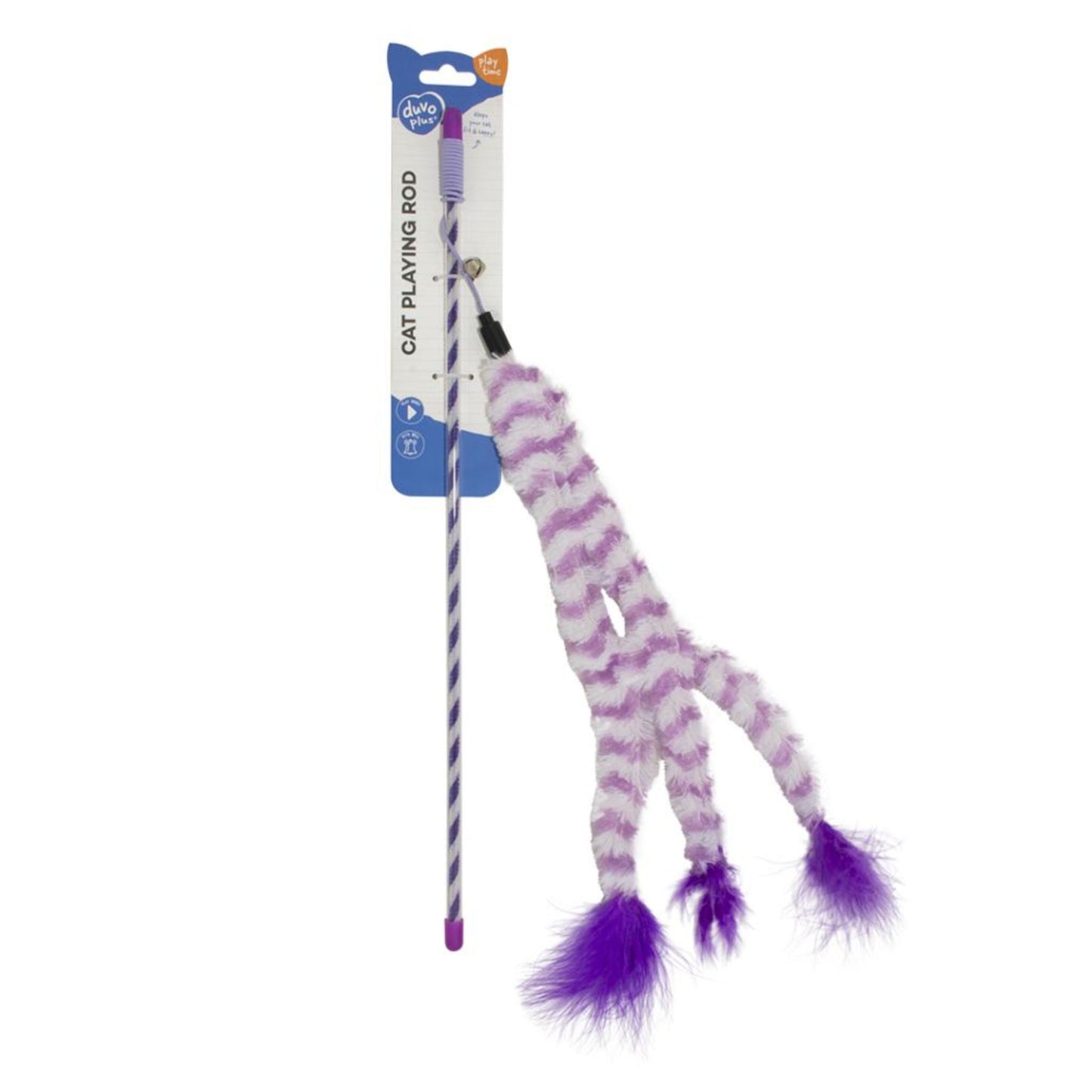 Duvo+ Catchy Cat Teaser Rod Fluffy Tail - 44x8x3.5cm