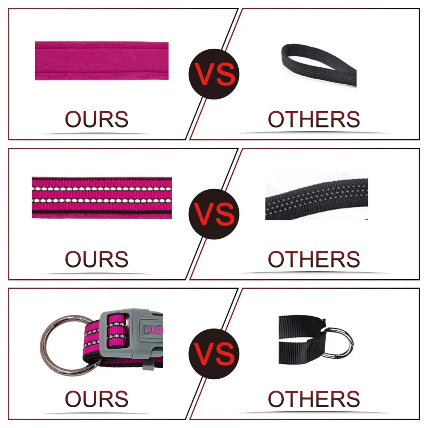 Doco Vario O - Ring Collar With Reflective Stitching Color Grey For Dogs - S