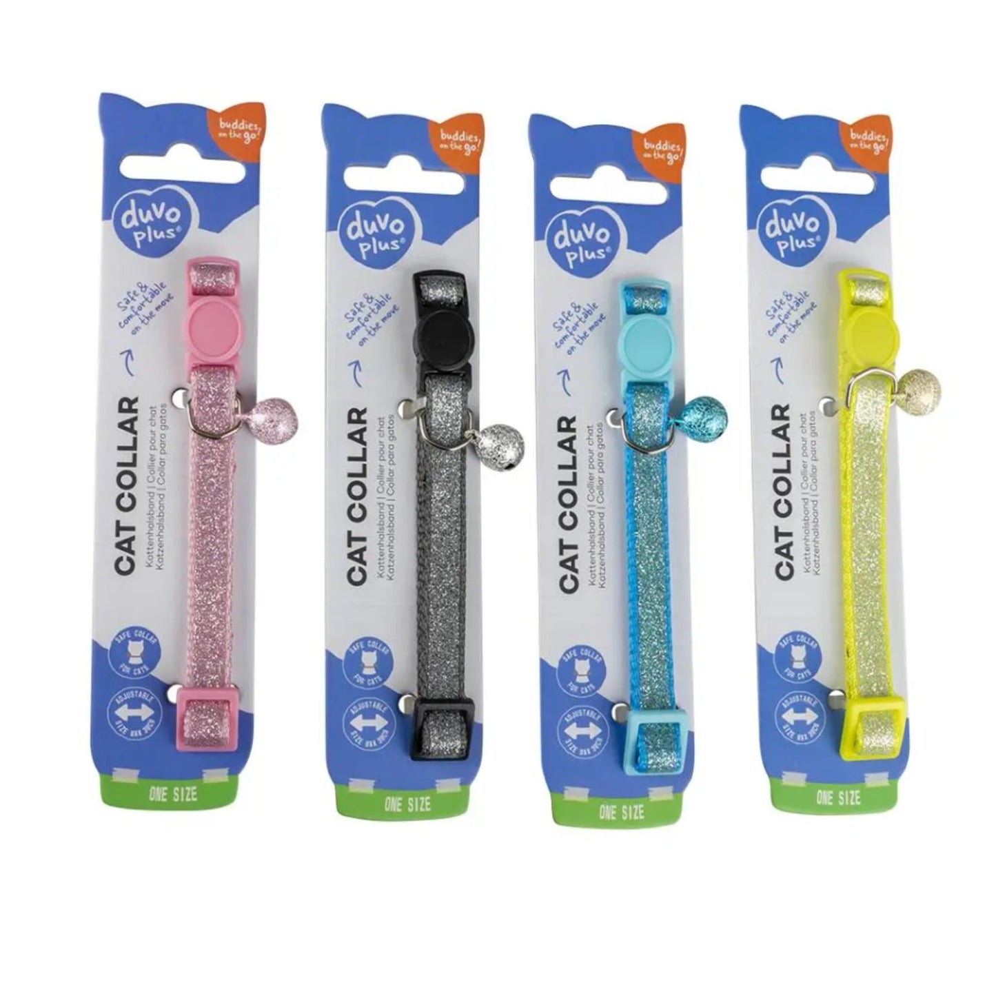 Duvo+ Cat Collar Glitter Pattern Nylon Mixed Colors 20–30cmx10mm