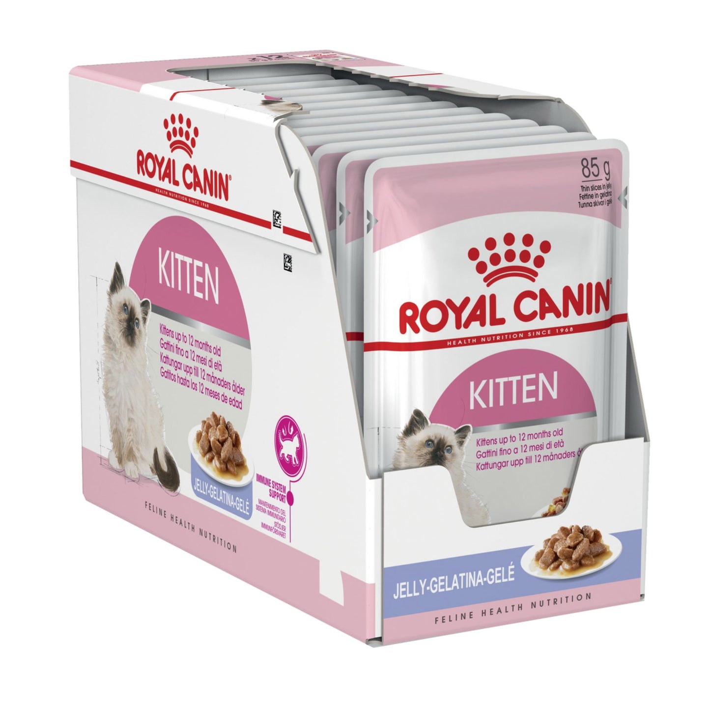 Royal Canin Kitten pouches packaging on a white background