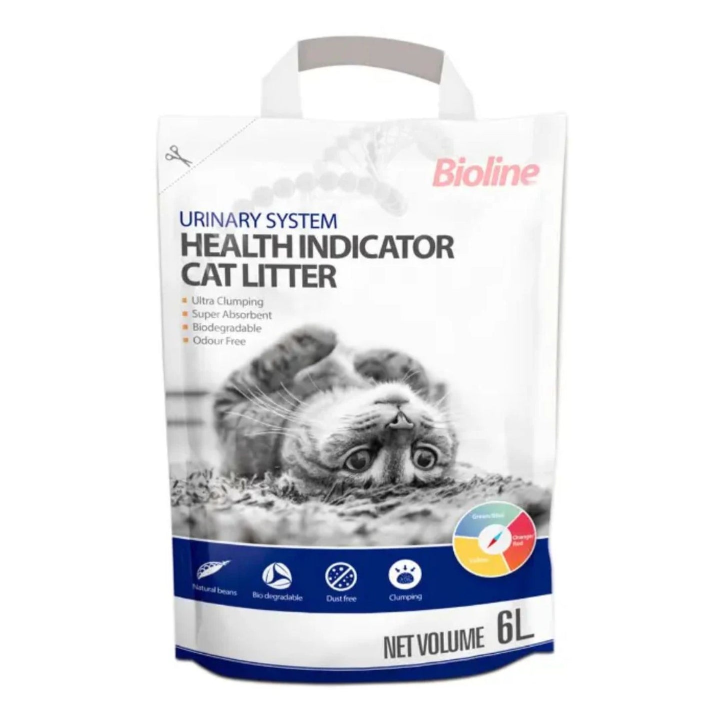 Bioline Cat Litter With Urinary Health Indicator Odor Control - 6L