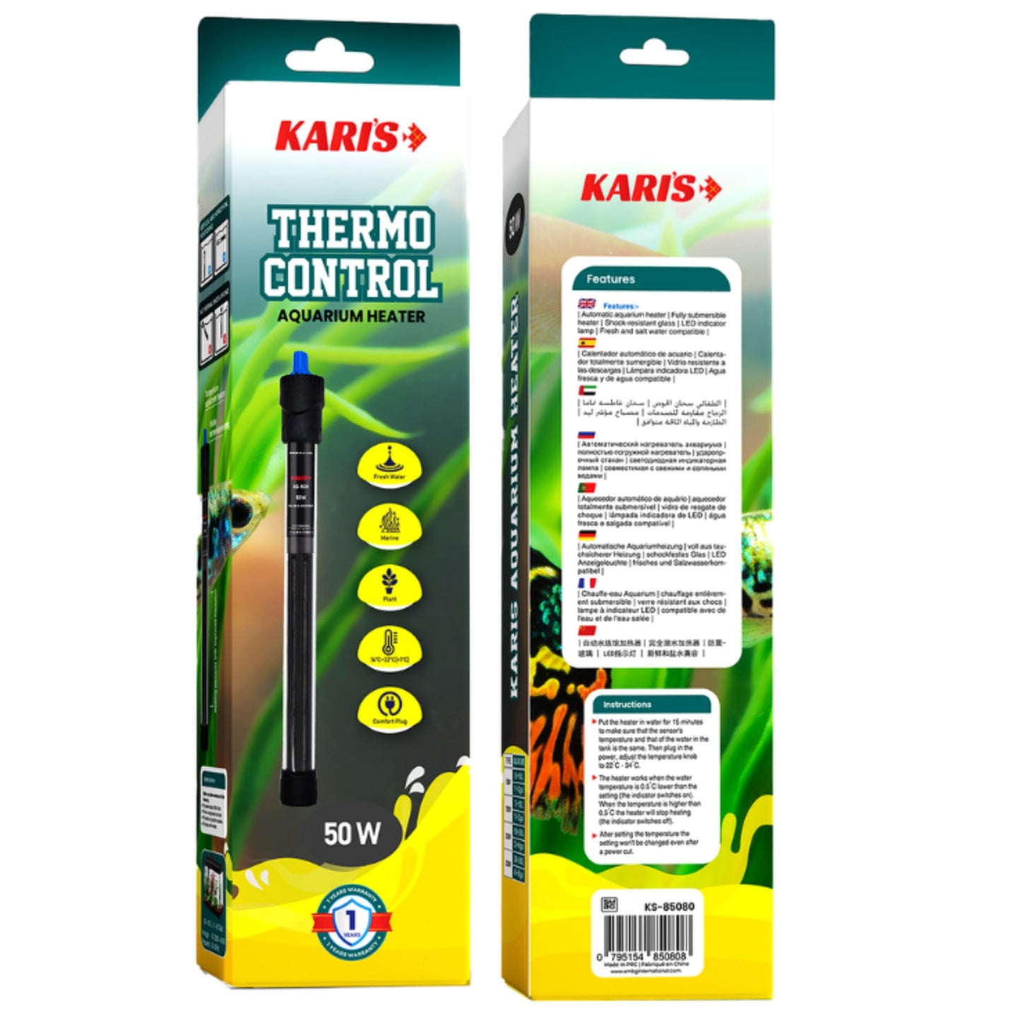 Karis Aquarium Heater - 50W