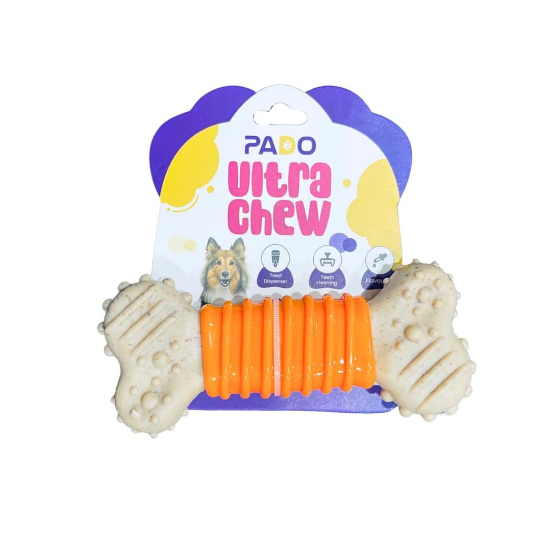 Pado Orange And Brown Bone Tougher Toy S - 12x5x2cm