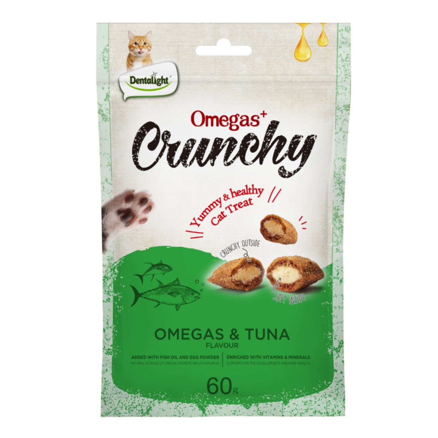 Dentalight Crunchy Cat Treat With Omegas & Tuna - 60g