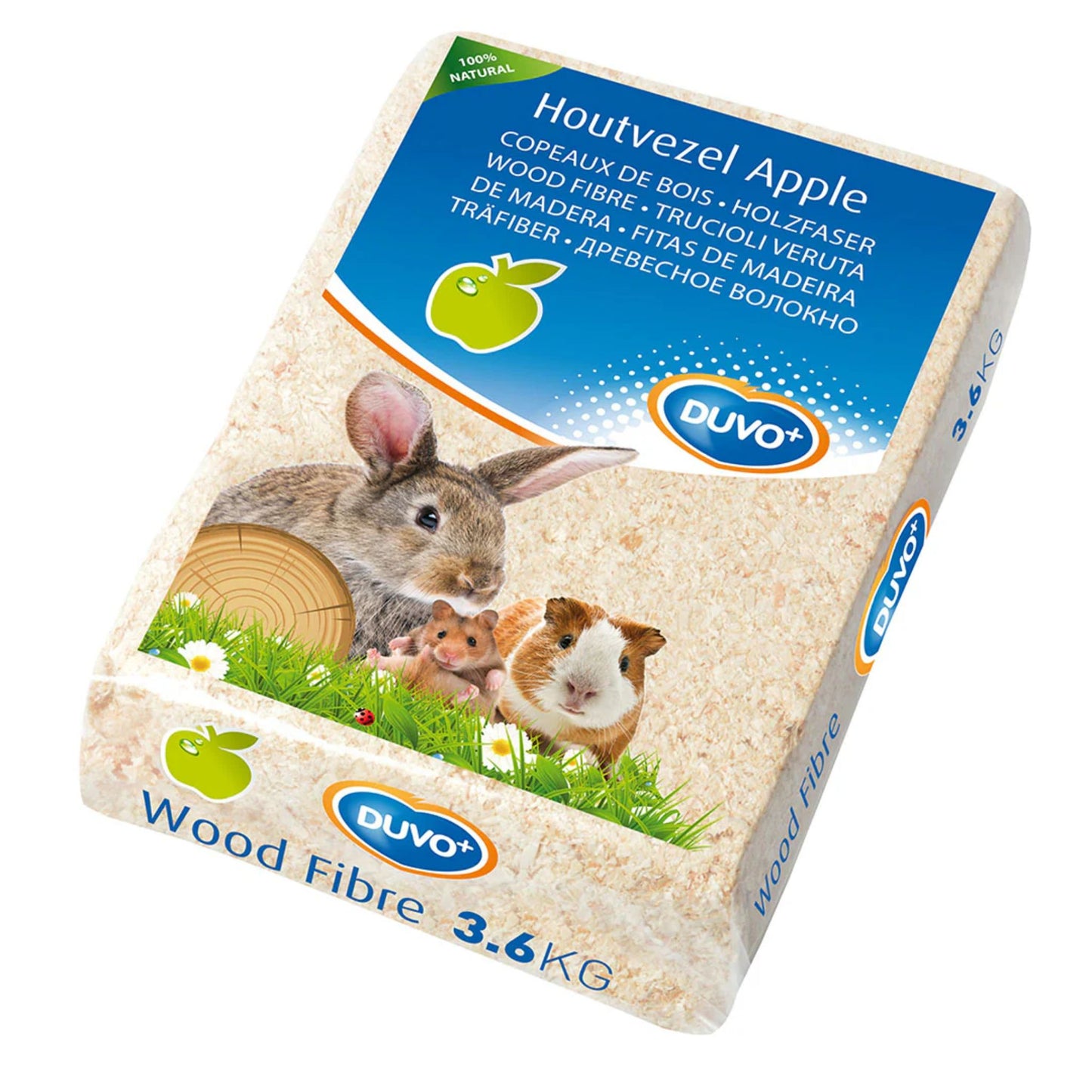 Duvo+ Wood Fibre Bedding Apple Scent For Small Animals – 3.6kg