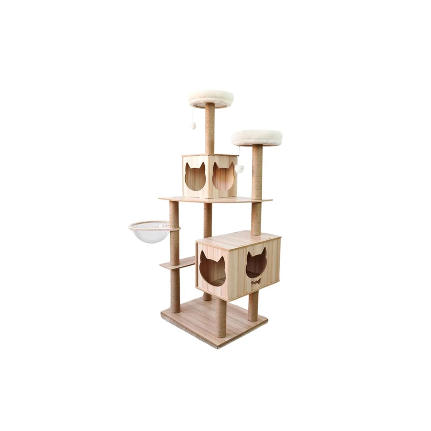 Petbroo Wooden Cat Tower- 60x50X156cm
