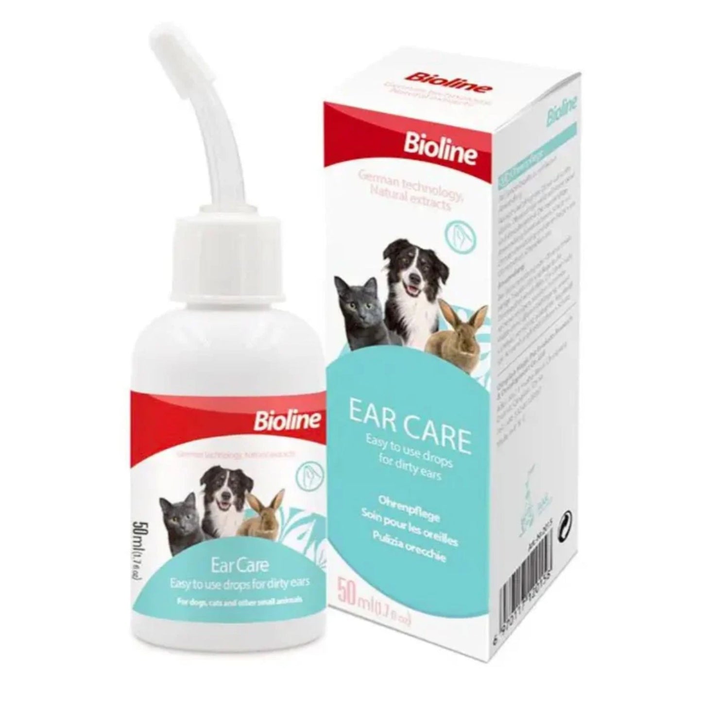 Bioline Gentle Ear Care Cleaning Solution For Pets - 50ml