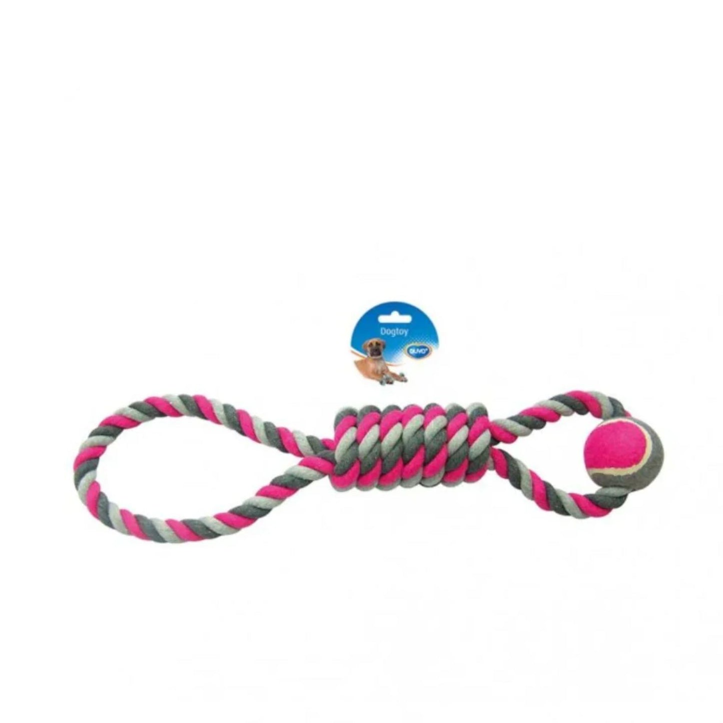 Duvo+ Tug Toy Pendulum & Tennis Ball Grey/Pink – 53cm