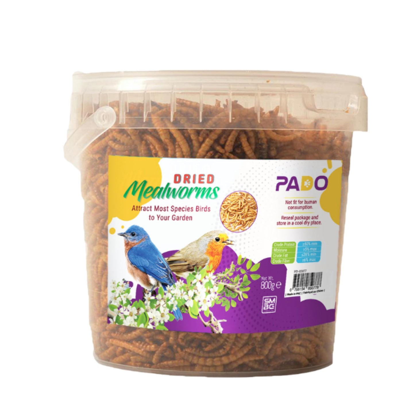 Pado Dried Mealworms Bird Food - 800g