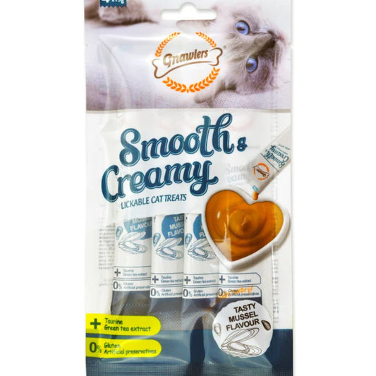 Gnawlers Smooth & Creamy Cat Treats Mussel Flavor - 4x15g