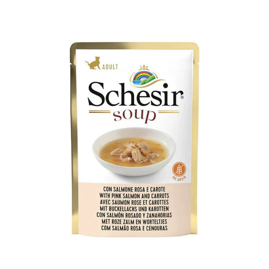 Schesir Cat Wet Soup – Salmon & Carrots - 85G
