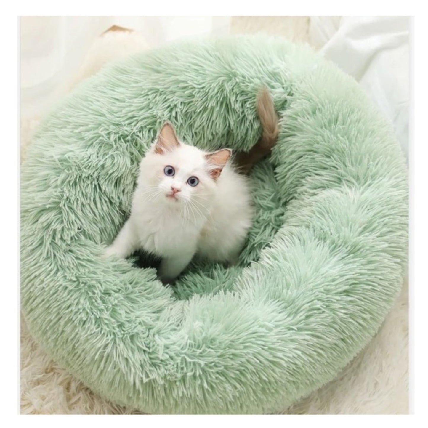 Pado Pet Fluffy Donut Cushion Green XL - 70x20cm