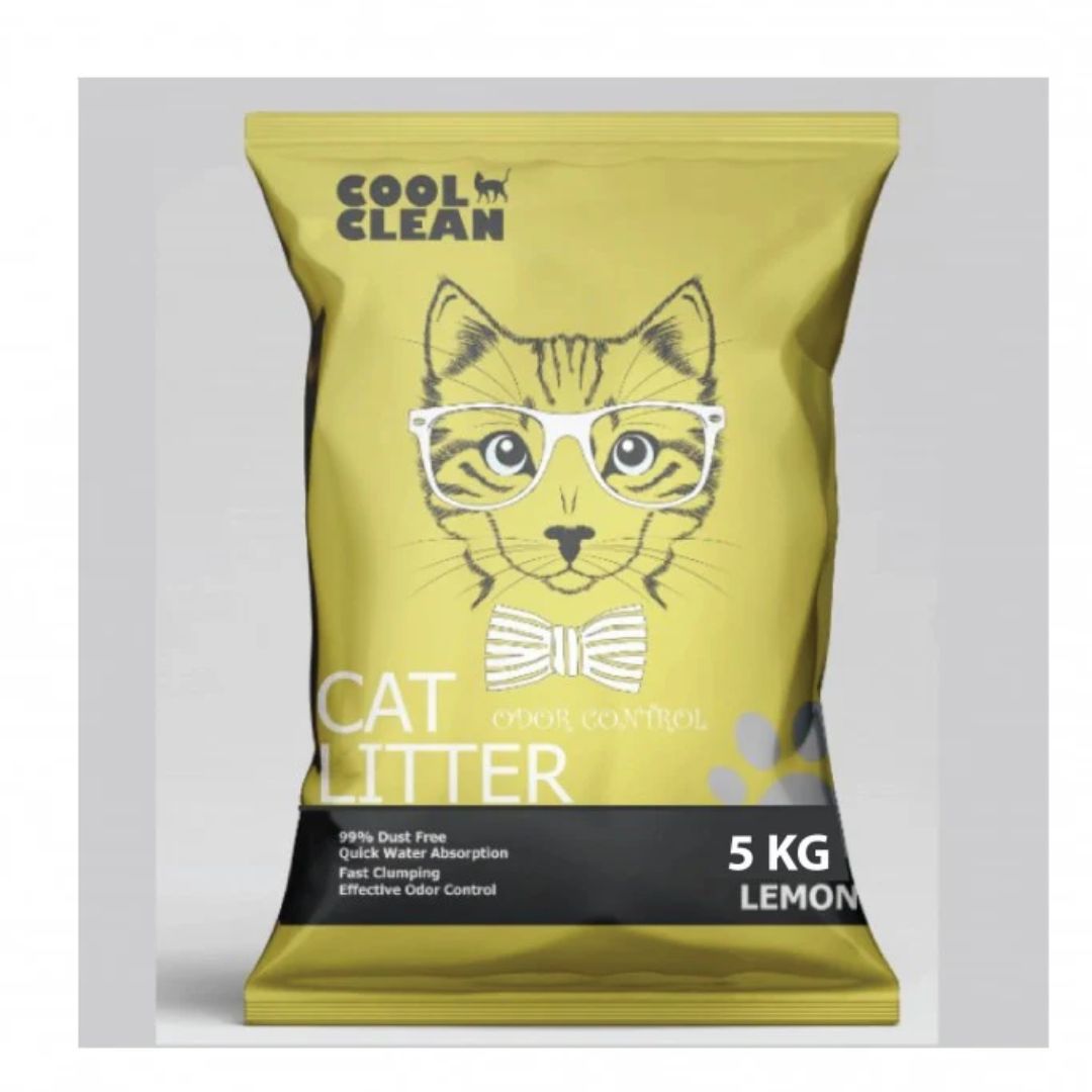Cool Clean Clumping Cat Litter Lemon Scent Low Dust - 5kg