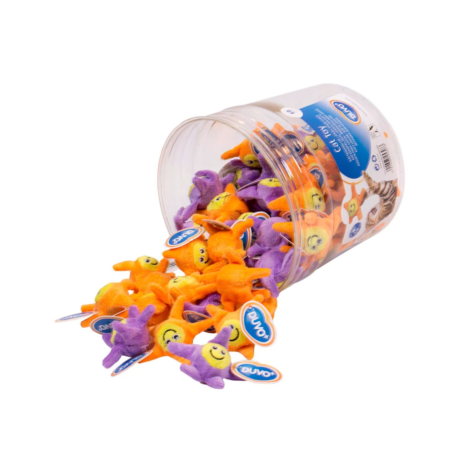 Duvo+ Plush Safari Ball Mix Cat Toy – 60pcs Tube