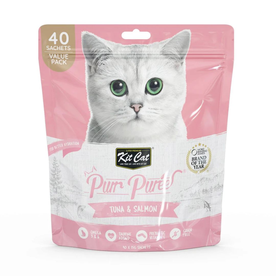 Kit Cat Puree Tuna & Salmon Cat Treats 600G