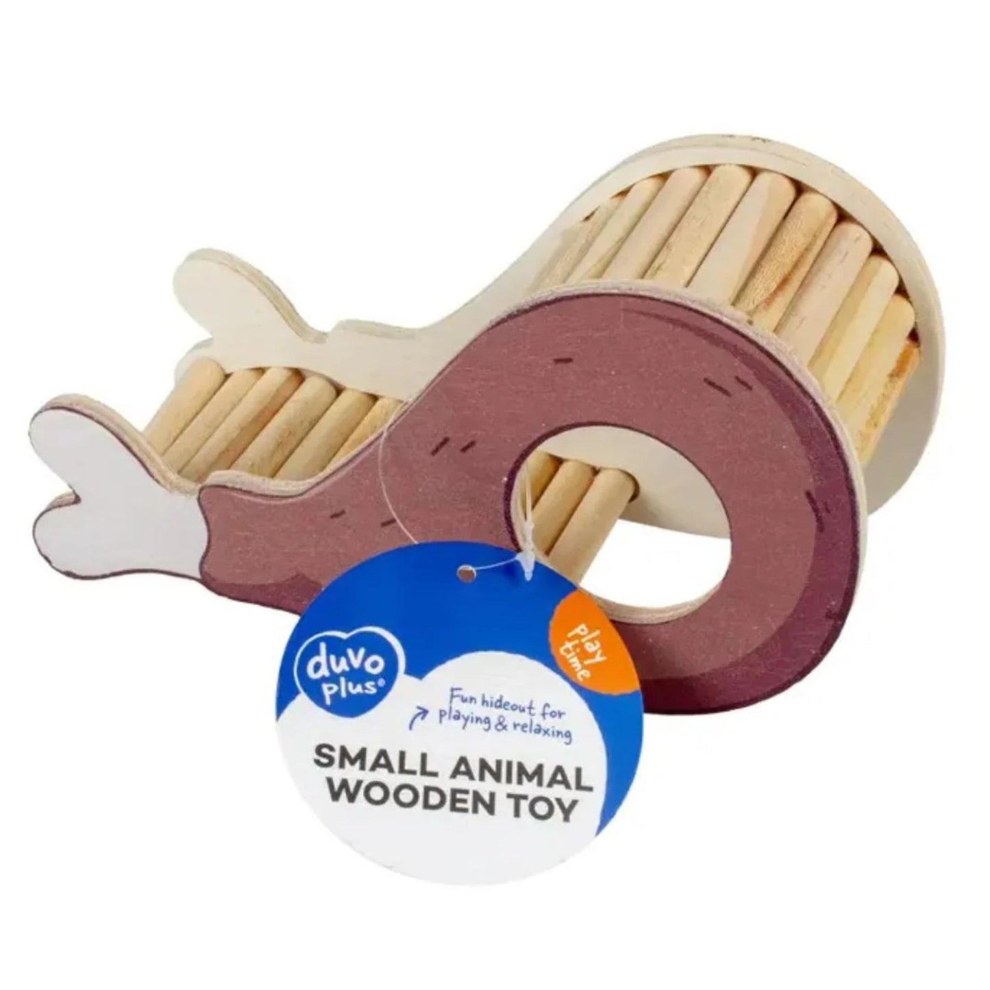 Duvo+ Wooden Drumstick Playhouse For Small Animals – 20x7.8x10.5cm