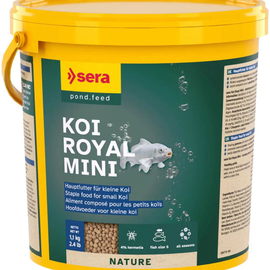 Sera Koi Royal Mini Nature Fish Food Floating Pond Pellets - 3.8L