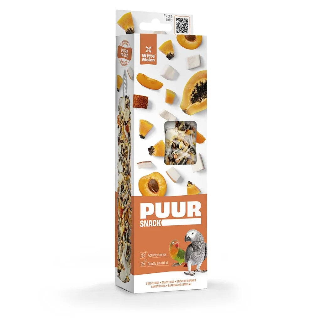 Witte Molen Puur Treat Sticks Papaya & Apricot for Lovebird - 170g