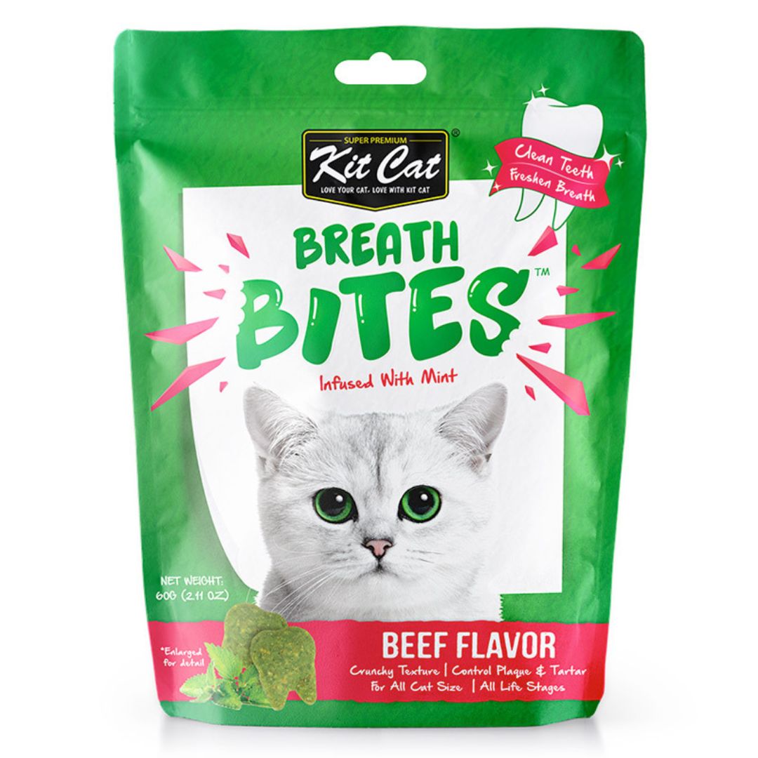 Kit Cat Breath Bites Beef Flavour Cat Treats - 60g