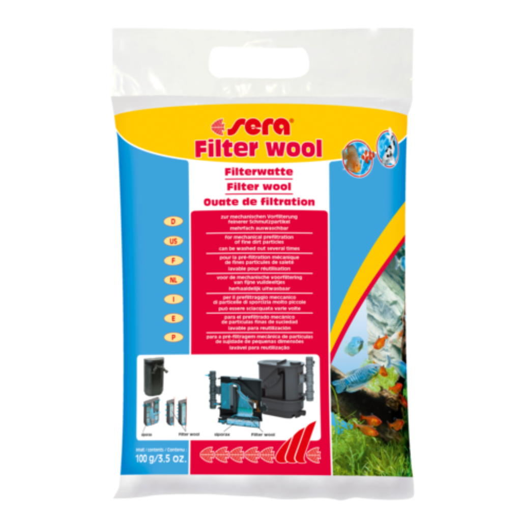 Sera Filter Wool Mechanical Aquarium Filter Media - 100g