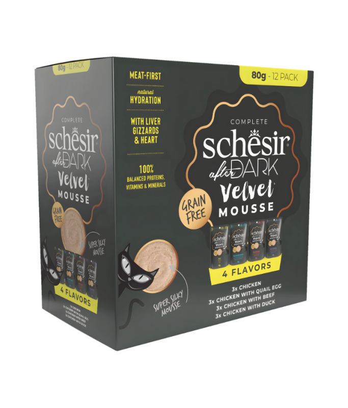 Schesir Velvet Mousse Variety Pack Wet Cat food 12X80G