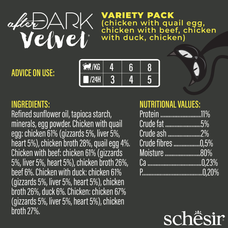 Schesir Velvet Mousse Variety Pack Wet Cat food 12X80G