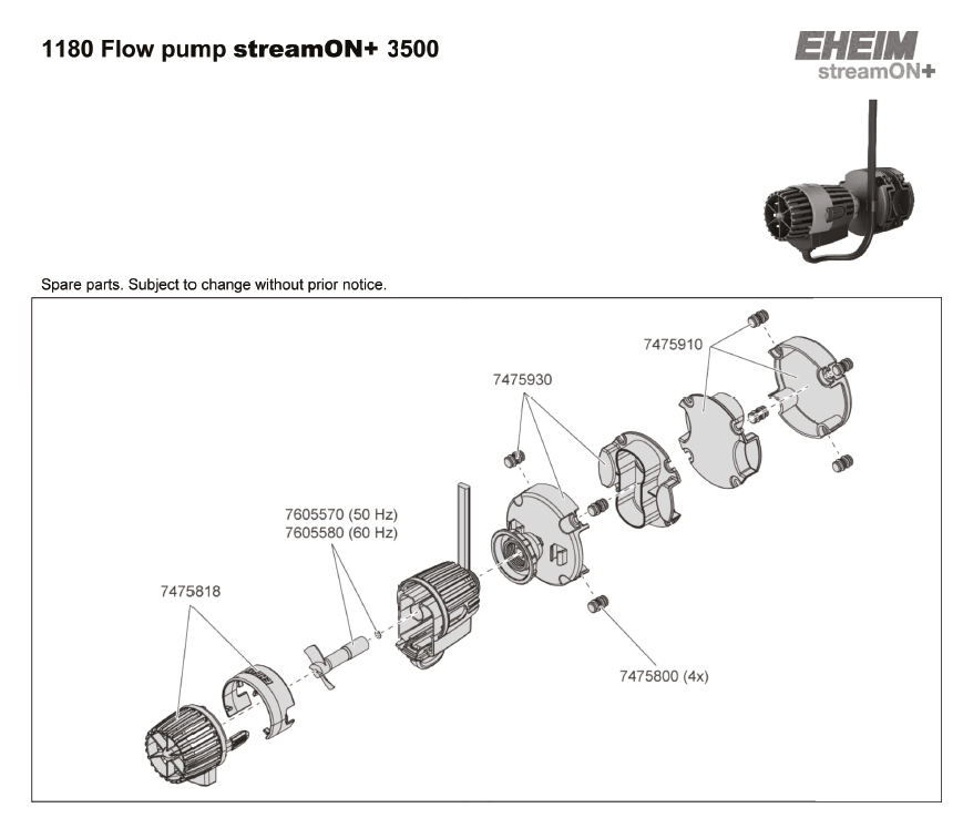 Eheim StreamON+ 3500 Aquarium Pump - Adjustable Flow Circulator