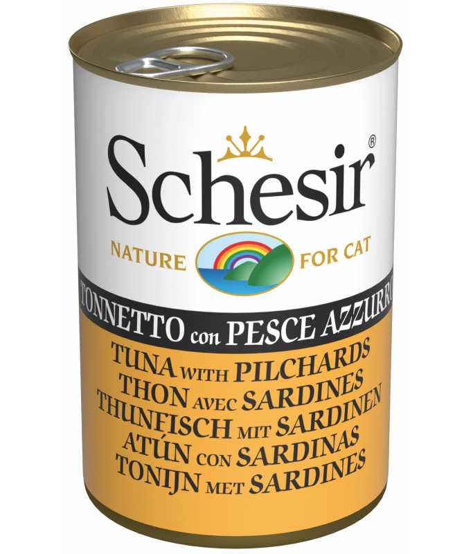 Schesir Cat Can Tuna With Pilchards Wet Food - 140G
