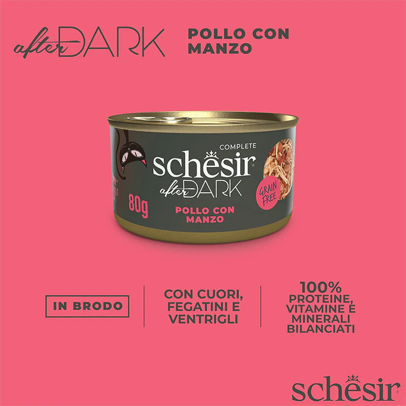 Schesir Wholefood Broth Chicken & Beef Wet Cat food 80G