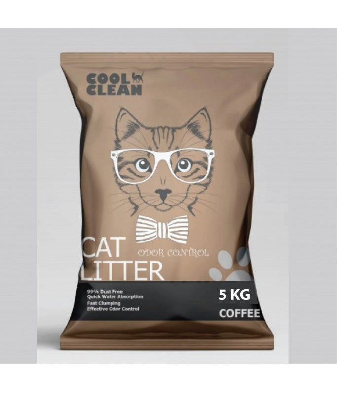 Cool Clean Clumping Cat Litter – Coffee Scent 5kg Odor Control