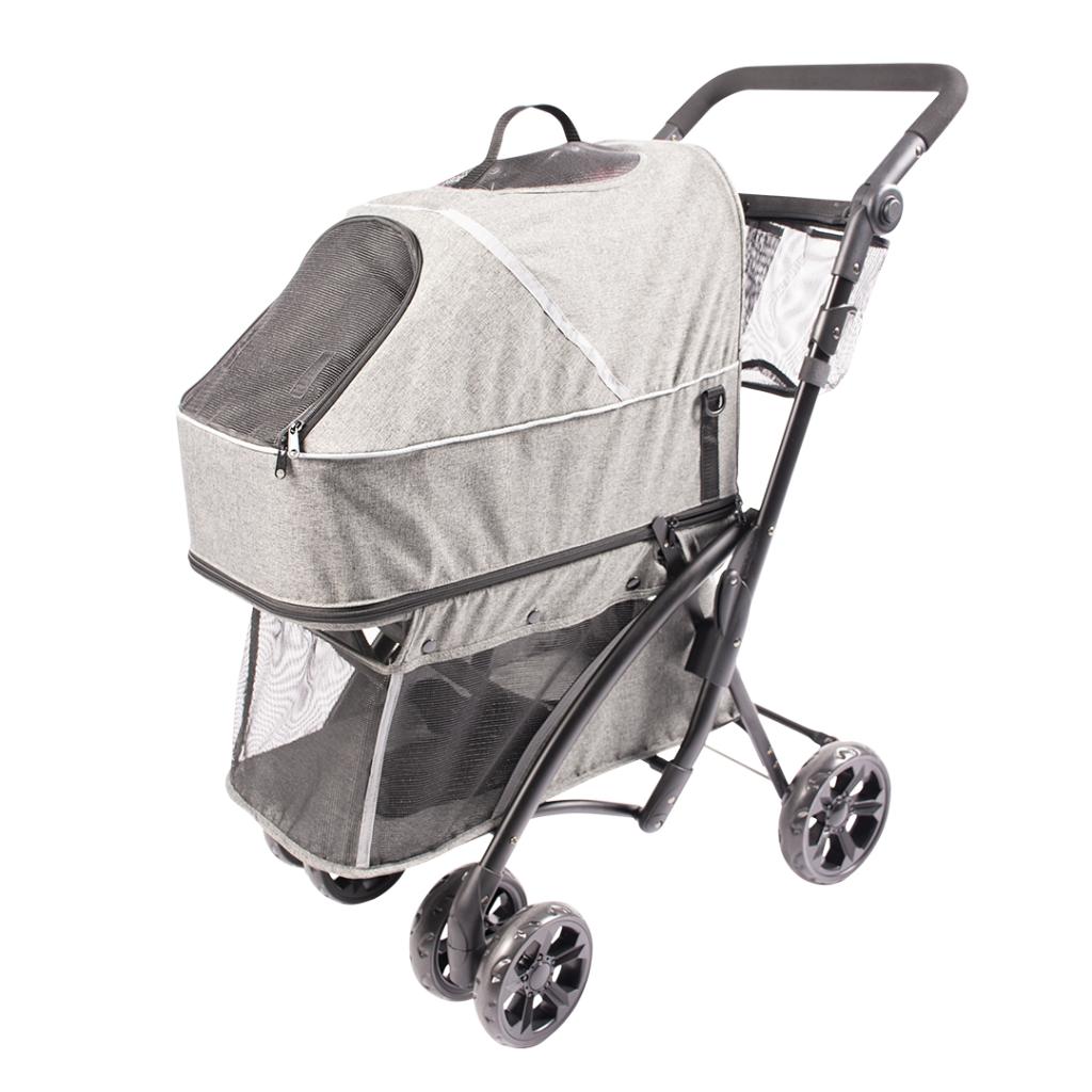 Duvo+ Deluxe Pet Buggy Grey 15kg – 79x46x99cm