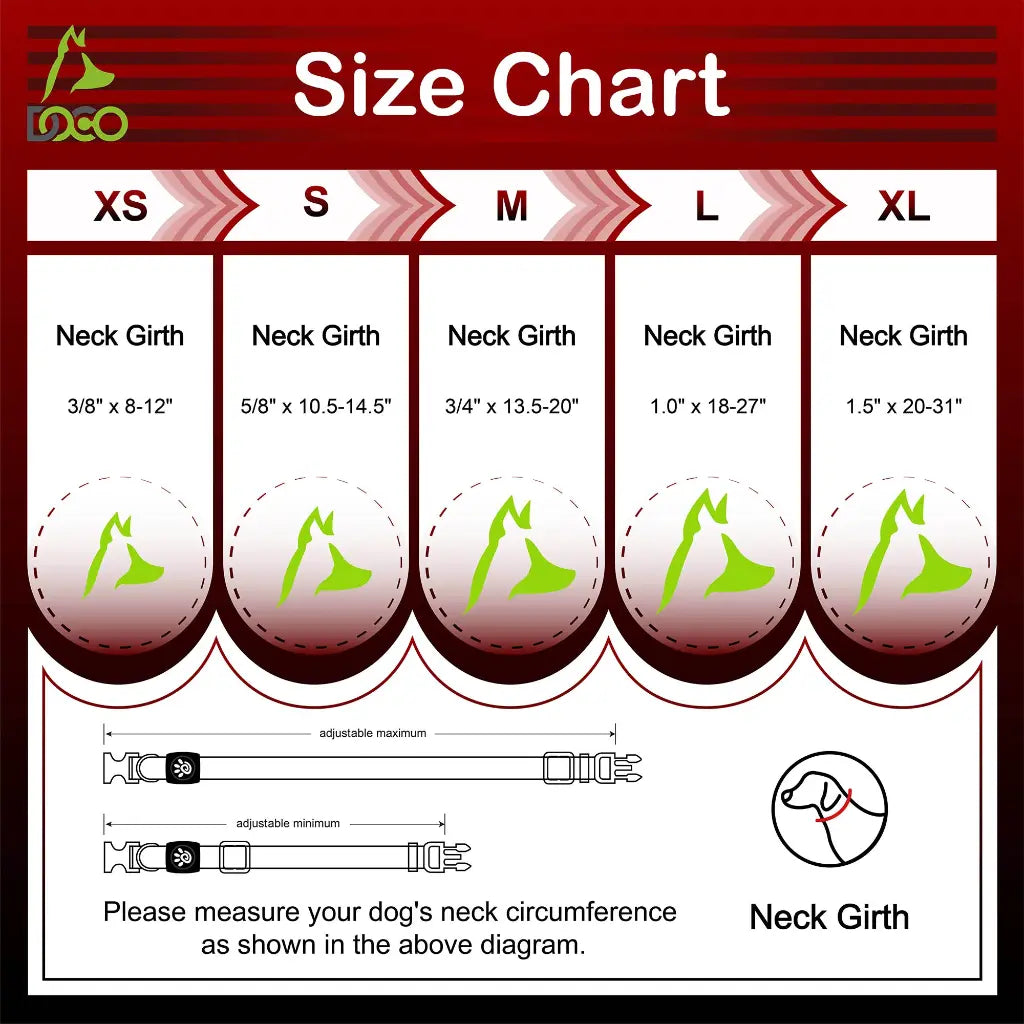 Doco Signature Nylon Dog Collar – Durable & Adjustable Fit