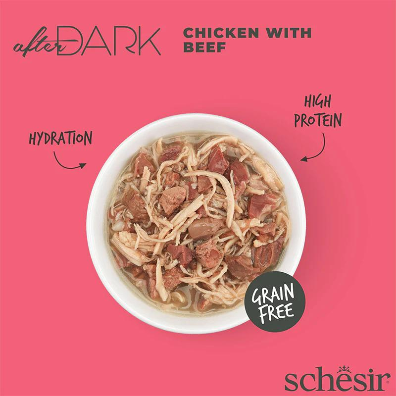 Schesir Wholefood Broth Chicken & Beef Wet Cat food 80G