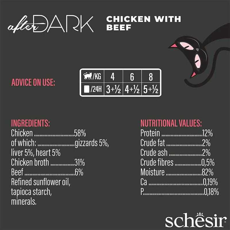 Schesir Wholefood Broth Chicken & Beef Wet Cat food 80G