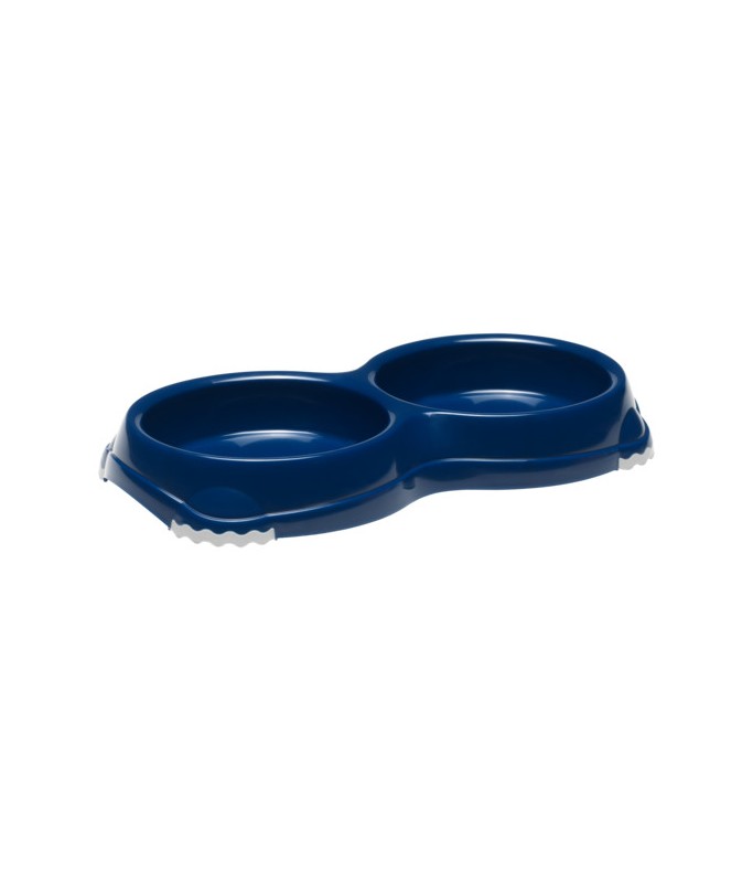 Moderna Double Smarty Cat Bowl – Blue – Size XS – Compact Twin Dish