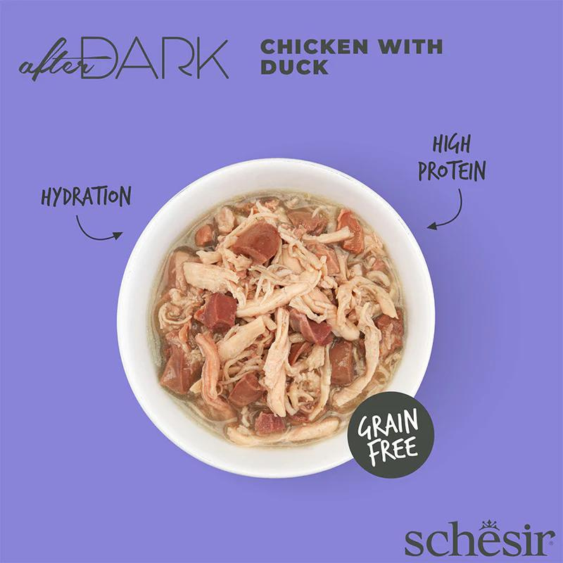 Schesir Wholefood Broth Chicken & Duck Wet cat food 80G
