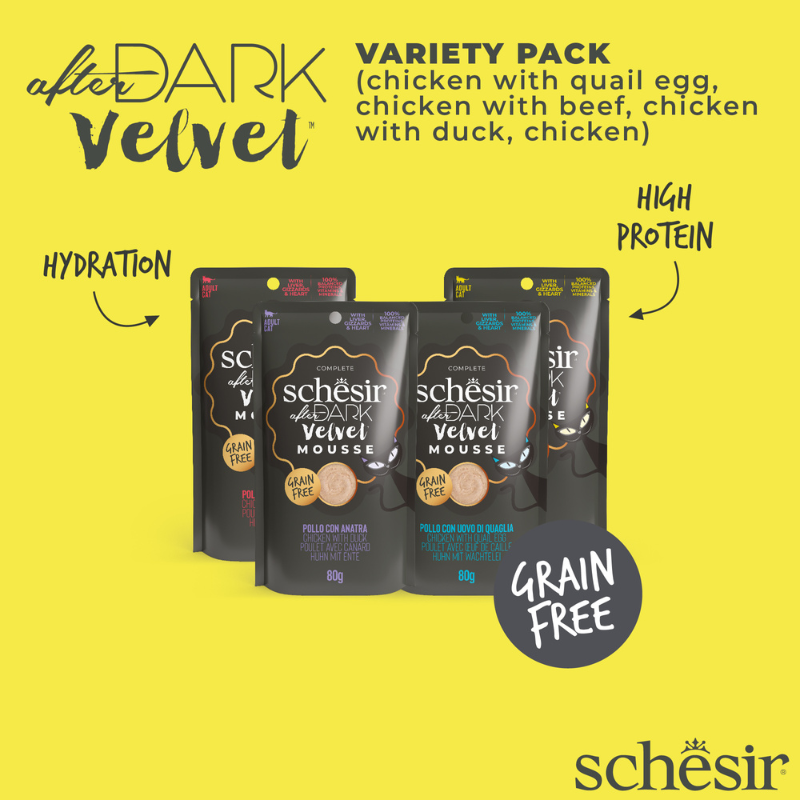 Schesir Velvet Mousse Variety Pack Wet Cat food 12X80G