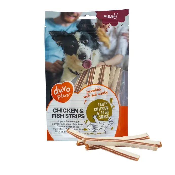 Duvo+ Dog Snack Chicken & Fish Strips - 80g
