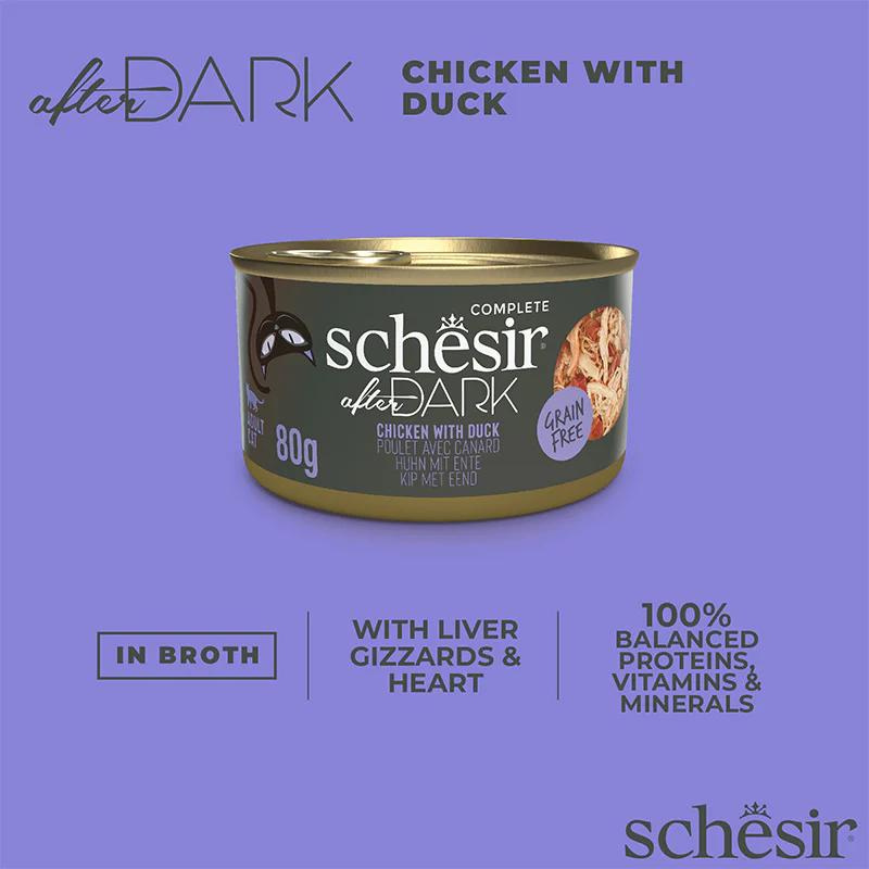 Schesir Wholefood Broth Chicken & Duck Wet cat food 80G